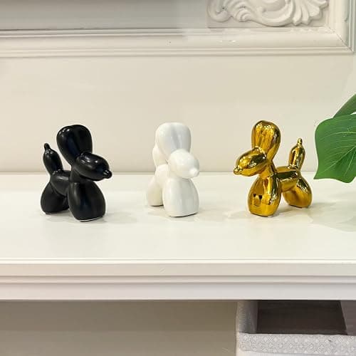 DANELYNN Modern Balloon Dog Decorative Sculpture,Ceramic Dog Figurines Statues Contemporary Art Decor for Living Room,Bedroom,Desk,Bookshelf,Shelf,Coffee Table, Fireplace Mantel (Gold) thumbnail 7