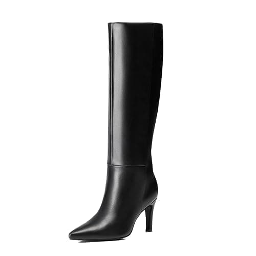 Reitoye Knee High Boots Women Sexy Pointed Toe Stiletto Tall Boots Side Zipper Dress Fashion Boots Shoes - Image 1