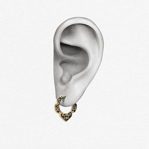 PUNKYOUTH Gothic Hoop Earrings 18G 1mm Floral Scroll Carved Vintage Dark Romantic Alternative Aesthetic Piercing Jewelry For Men Women Huggie Dangle Retro Statement Everyday Wear Accessories thumbnail 3