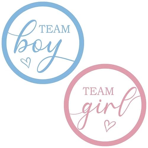 SerpizePaty 60pcs Team Boy or Girl Gender Reveal Stickers | 2 Inch Pink or Blue Baby Shower Stickers, Gender Reveal Decorations for Party Games Supplies - Image 1