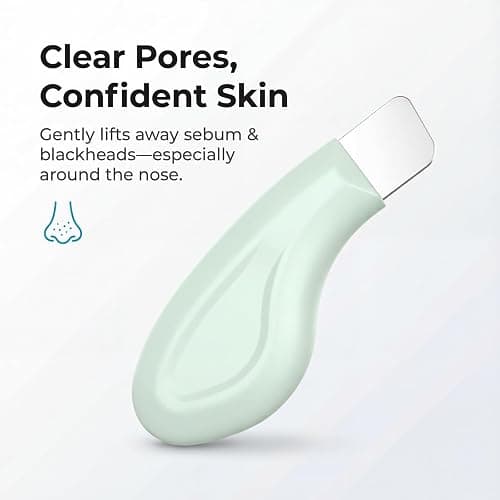 Sookga Blackhead Remover Tool, Stainless Steel Face Scraper for Deep Cleansing, Skin Scrubber Face Spatula with Silicone Cover, Nose Blackhead Remover, Skin Care Tool for Men and Women (Green) thumbnail 7