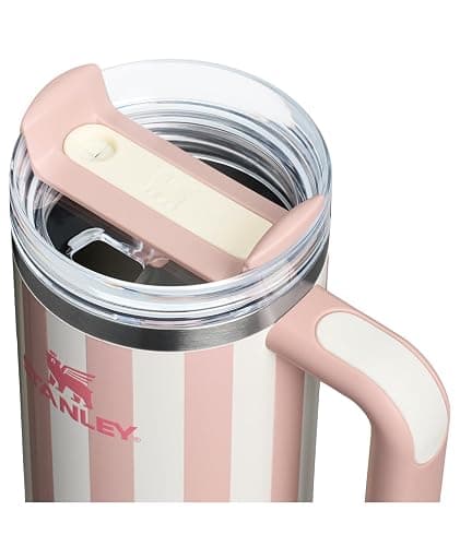 STANLEY Quencher H2.0 Tumbler with Handle and Straw 30 oz | Flowstate 3-Position Lid | Cup Holder Compatible for Travel | Insulated Stainless Steel Cup | BPA-Free | Peach Whip Cabana Gloss thumbnail 3