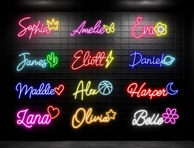 Custom Neon Signs, LED Neon Name Sign Personalized for Gifts Wall Decor, Neon Lights Sign Customizable for Bedroom Wedding Decor Office Beauty Salon Party Prom thumbnail 6