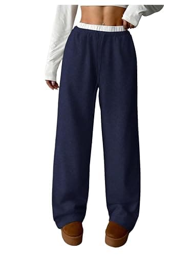 QJQ Girls Wide Leg Elastic High Waisted Pants Baggy Track Pants Sweatpants Trousers Casual Streetwear Ages 8-12 - Image 1
