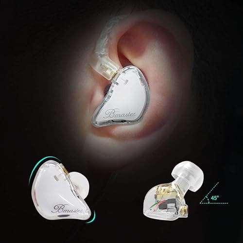 BASN Bmaster Triple Drivers in Ear Monitor Headphone with Two Detachable Cables Fit in Ear Suitable for Audio Engineer, Musician (White) thumbnail 2