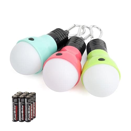 EverBrite 3-Pack Camping Lights - 3 Lighting Modes, Portable LED Bulbs Ideal for Kids’ Adventure Activities, Backpacking, Camping, Picnic, Emergency and More, 3 x AAA Batteries Included - Image 1