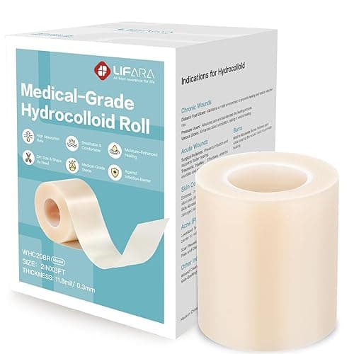 LIFARA Hydrocolloid Roll for Wound Care - Cut-to-Size, Hydrocolloid Patch Bandages with Self-Adhesive, Ultra Absorbent & Waterproof, First Aid Kit Essential (11.8mil/ 0.3mm Thickness, 2in*8ft) - Image 1