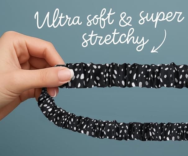 MyfavoriteK Stylish Scrunchie Lanyard for ID Badges Cute Neck Stretchy Lanyard for Keys Retractable Keychain Holder thumbnail 2