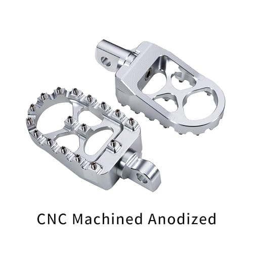 Hopider CNC Wide Foot Pegs 360° Roating MX Chopper Bobber Style for harley Dyna Sportster Fatboy Iron 883,Silver thumbnail 2