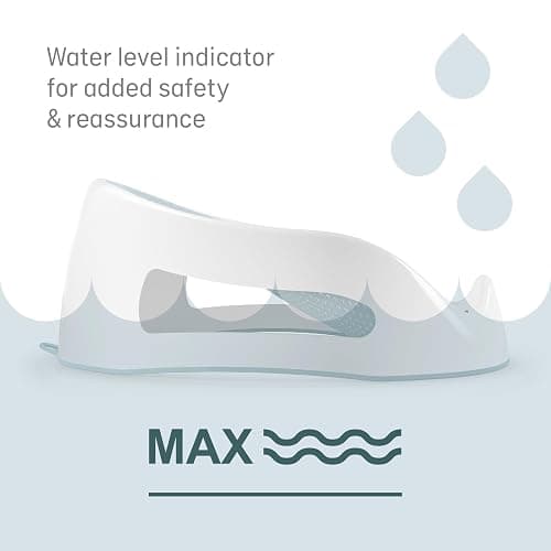 Angelcare Soft Touch Baby Bath Support -Grey- Water Level Indicator, Non-Slip, Comfortable & Safe for Newborns & Infants up to 6 Months thumbnail 8