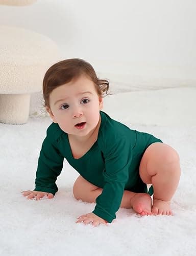 Baby Boys Girls Long Sleeve Bamboo Rayon Bodysuit Infant Soft Romper 3 Pack | Soft, Breathable, Stretchy, Skin Friendly, Newborn, Soild, One-Piece, Jumpsuit, Unisex, Quick Dry, Snap Closure, Preemie thumbnail 4