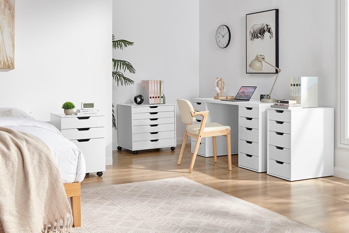 Ovela Alice Filing Drawer Desk (White) - OVALIDESKWA thumbnail 4
