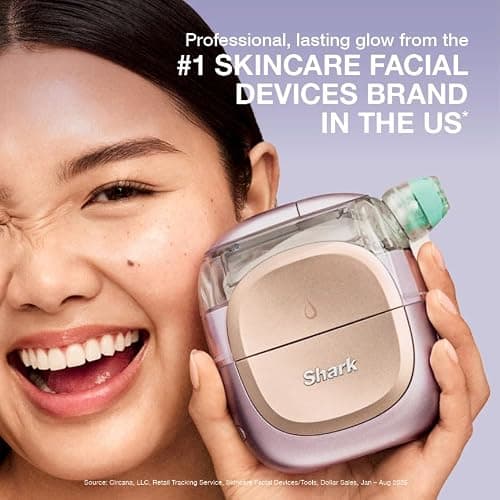 Shark FacialPro Glow at-Home Hydro-Powered Facial System with DePuffi Hot & Cold Therapy – Professional Spa Skincare Device for Pore Cleansing, Hydration, & Radiant Glow, Lilac, FH320PL thumbnail 9