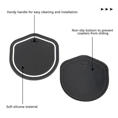 Cup Holder Insert with Coaster Accessories for Honda Civic 2016-2021 Lx Ex Si Sport Hatchback Coupe Sedan Insight Center Console Drink Bottle Cup Holder(Black with White Coaster) thumbnail 7