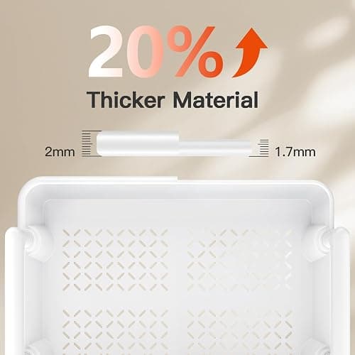 Pipishell 3 Tier Rolling Cart Organizer, Plastic Rolling Cart with Lockable Wheels & Reinforced Handle, Lightweight Utility Cart Storage Cart for Nursery, Kitchen, Bathroom, Craft Room, White, PIUC14W thumbnail 4