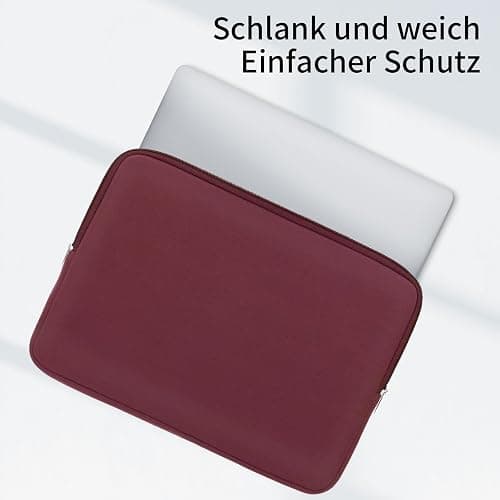 RAINYEAR 13 Zoll Laptop Hülle für MacBook Air 13 Zoll M4 M3 M2 M1 A3240 A3113 A2681 A2338 A2337, 13,3 & 14 Zoll MacBook Pro Schutzhülle mit Zubehörtasche (Rot) thumbnail 3