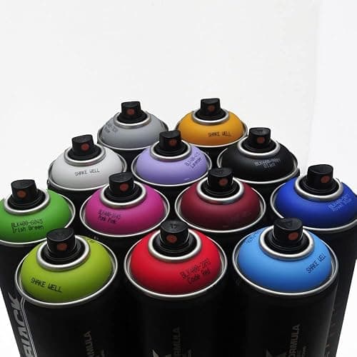 Montana Black 400 ml Farben Satz von 12 Graffiti-Straßen-Kunst-Wand Sprühfarbe thumbnail 3