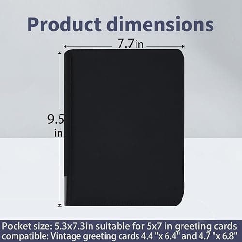 Magiarcana greeting card book organizer,christmas card photo album,birthday card organizer binder,for greeting card box keepsake storage and display,holds 84 cards (black) thumbnail 2
