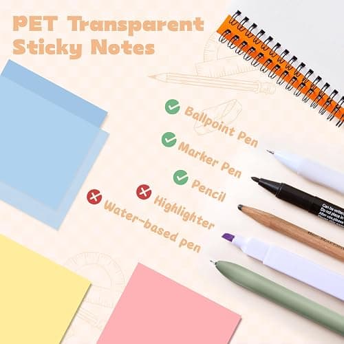 KOUDGY 49Pcs Book Annotation Kit - Aesthetic Pencil Case Bag with Highlighters Gel Pens and Marker, 900 Sheets Transparent Index Tabs Sticky Notes Bible Study Supplies (Green) - Green thumbnail 7