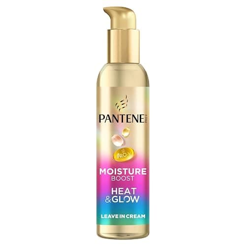 Pantene Pro-V Moisture Boost Heat & Glow Leave-In-Creme 135ml. Schützt vor Luftfeuchtigkeit, Frizz und Hitze. Mit Hitzeaktivierter Pro-V Formel. Anhaltende Weichheit und Glanz Ohne zu Beschweren - Image 1