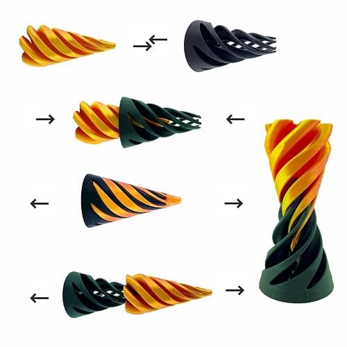 3 Packs Impossible Cone,Spiral Cone Fidget Toy Impossible Pyramid Passthrough Toy,3D Printed Spiral Cone Fidget Toy,Mini Vortex Thread Illusion Desktop Deco Souvenir Gift for Anxiety Relaxing thumbnail 6