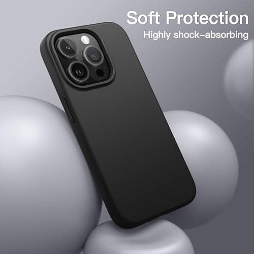 JETech Silikon Hülle für iPhone 13 Pro 6,1 Zoll, Ganzkörperschutz handyhülle mit Seidig-Weicher Berühren, Stoßfeste Hülle mit Mikrofaser-Futter (Schwarz) thumbnail 4