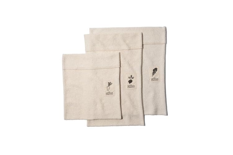 VEJIBAG Variety Pack | Certified Organic Cotton Vegetable Crisper Bags | Made in USA | 3 Bags-Standard, Large,Extra Large | Plastic Free - Image 1