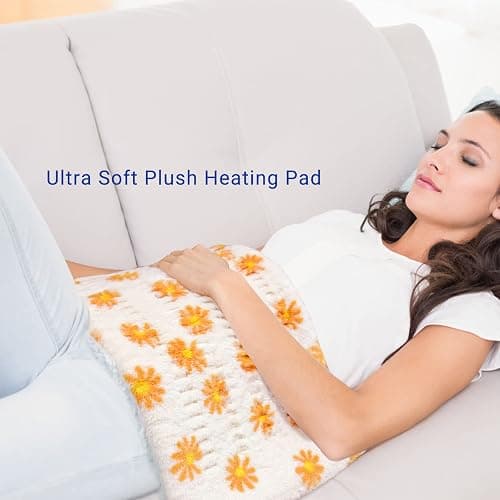 ZXU Heating Pad for Back Pain Relief and Cramps Relief- Ultra Soft Sherpa Heating Pad, XL King Size 12" x 24", 12 Heat Levels & 1-24H Auto Off，Stay on Function Hot Heated Pad, Machine Washable thumbnail 4
