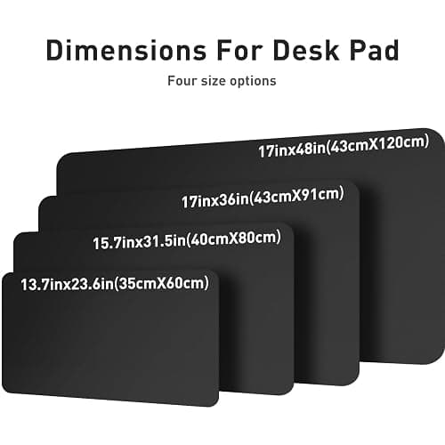Aothia Non-Slip Waterproof PU Leather Desk Pad Protector for Mouse, Writing Desk, Office, Home, Laptop Blotter, 23.6" x 13.7", Black thumbnail 8