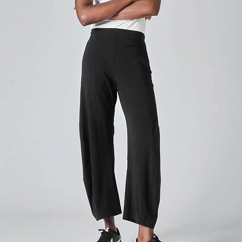 SeeLuNa Women Barrel Travel Pants Elastic Waistband Tapered Leg Baggy Mid Rise Work Trousers Lounge Pant with Pockets thumbnail 4