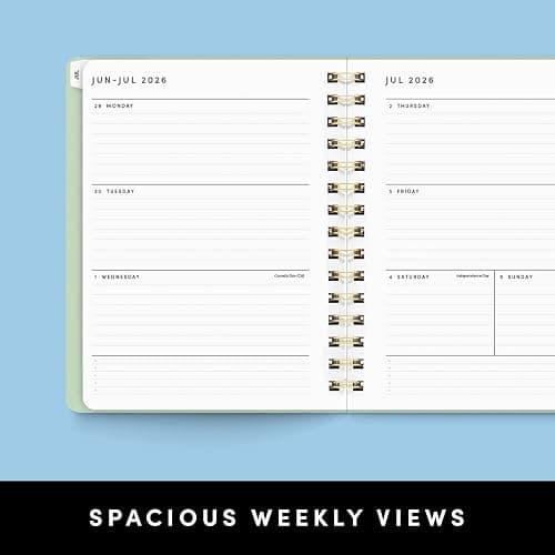 PAPERAGE Academic Planner, Weekly & Monthly Planner & Calendar, 12-Months, July 2026 - June 2027, (7" x 8"), School & Student Planning Agenda with Tabs, Bonus Pages & Inner Pocket, Raspberry thumbnail 4