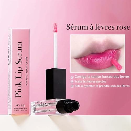 Sérum à lèvres rose, à changement de couleur, à l'huile à lèvres à changement de couleur, Pink Essence Lip Gloss, sérum à lèvres pour soin des lèvres, réparateur, réduit les lignes fines, hydratant thumbnail 4