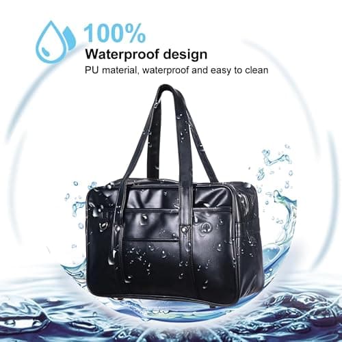 CALLARON Japanese School Bag Large Pu Shoulder Briefcase Tote for Women Men Waterproof Messenger Bag with Laptop Compartment Lightweight Crossbody Purse 15.74X10.23X4.72 Inch thumbnail 7