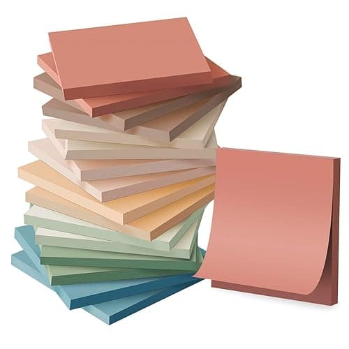 (16 Pack) Sticky Notes 3x3, Vintage Colors, Sticky Pads, Recyclable, Easy to Stick for Home, Office, Notebook - Image 1