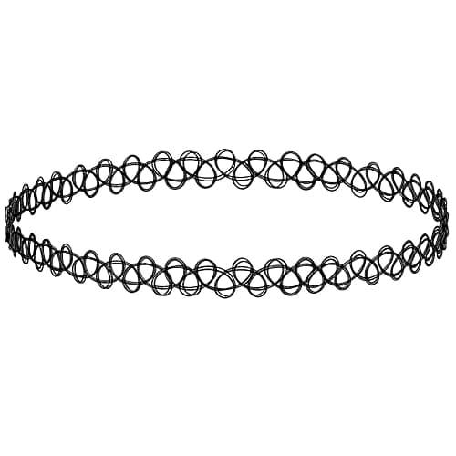 Zosoo Black Choker Necklace Stretch Elastic Retro Gothic 1 Pack | Style Retro Outfits Easily Using Lace Choker & Classic Chocker Henna Tattoo 90s Style Accessory For Women - Image 1