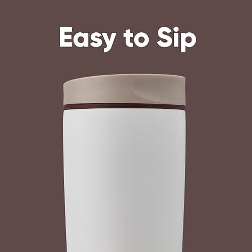 Owala SmoothSip Slider Insulated Stainless Steel Coffee Tumbler, Reusable Iced Coffee Cup, Hot Coffee Travel Mug, BPA Free 20 oz, Vanilla Bean thumbnail 2