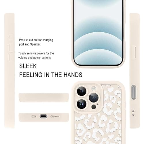 MOWIME Compatible with iPhone 16 Pro Max Case, Cheetah Print Shockproof Soft TPU Protective Cover for Women Girls, Slim Anti Scratch Leopard Case for iPhone 16 Pro Max 6.9 Inch, White thumbnail 5
