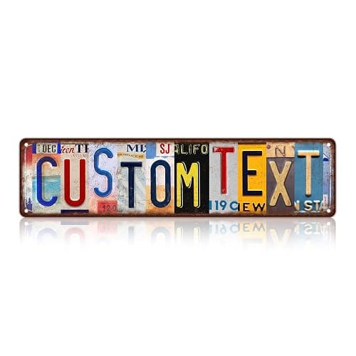 Custom Street Signs Personalized Text Metal Tin Sign Wall Decor 16 x 4 Inches - Image 1