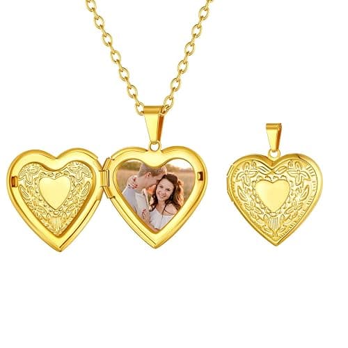 FindChic Locket Necklace for Women, Silver/Black/Rose Gold/Gold Plated Personalized Memorial Gifts, Custom Photo Jewelry for Loved Ones, Birthday Valentine's Day Keepsake, Versatile Styles Available - Image 1