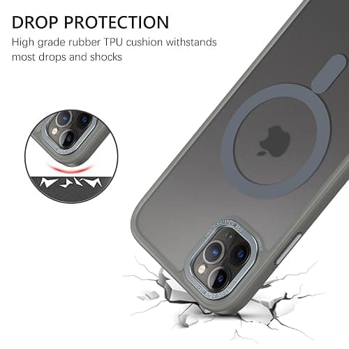 GUAGUA Strong Magnetic for iPhone 11 Pro Max Case [Compatible with MagSafe] [Military Grade Protection] Translucent Matte Back Slim Shockproof Anti-Scratch Phone Cover 6.5-Inch, Grey thumbnail 8