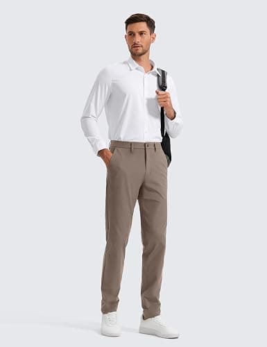 CRZ YOGA Men's All Day Comfy Golf Pants - 28"/30"/32"/34"/36" Quick Dry Lightweight Work Casual Trousers with Pockets thumbnail 3