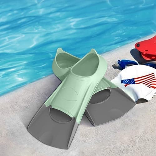 Gintenco Swim Fins, Adults & Kids Swim Training Fins for Lap Swimming | Travel Size Flippers with Mesh Bag, Silicone Swimming Fins for Beginners Teens Women Men thumbnail 2