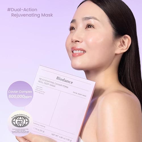 BIODANCE Rejuvenating Caviar PDRN Real Deep Mask, Overnight Hydrogel Mask, Skin Firming, Radiance, Enhancing Skin Recovery, Korean Skin Care, Valentines Day Gifts for Her | 1.19oz(34g) x 4ea thumbnail 2