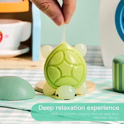 Cute Animals Taba Squishy Toys for Kids & Adults – Kawaii Stress Relief Fidget Sensory Toys, Soft Silicone Squeeze Gifts for Children, Teens, and Adults (Turtle) thumbnail 2