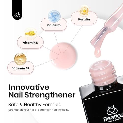 Beetles Base Color Gel Nail Polish, 6 Colors Nude Gel Polish Pink Peach Pink Nail Polish Neutral Sheer French Tips Base Colors for Nails Base Coat Soak Off Nail Art Manicure DIY at Home Gift for Women thumbnail 2