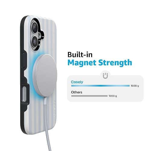 Casely iPhone 17 Case | Blue Stripes | Sunday Best | Compatible with MagSafe | Bold Protective Design thumbnail 7
