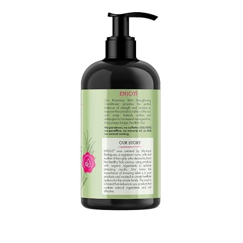 Mielle Organics Rosemary Mint Strengthening Hair Conditioner for Women & Men - Biotin Infused Detangling & Hydrating Conditioner to Increase Manageability & Support Longer, Healthier Strands, 12 oz thumbnail 9
