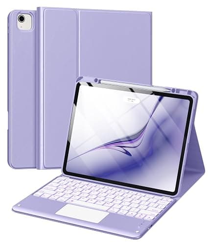 Harvopu for iPad Air 13 Inch (M4/M3/M2) & Pro 12.9 Case with Keyboard | Multi-Touch Trackpad, 7 Colors Backlit, Detachable Folio Keyboard Cover for iPad Air 13/ Pro 12.9 6th 5th 4th 3rd Gen, Purple - Image 1