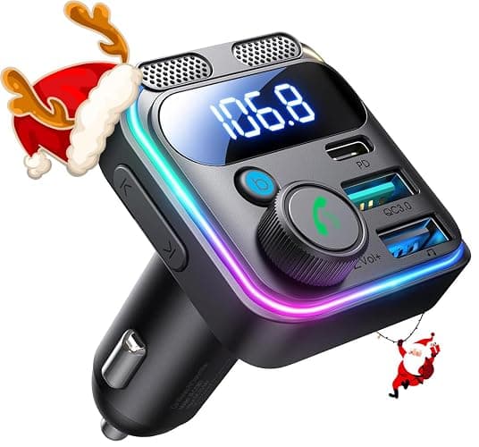 JOYROOM Bluetooth 5.4 FM Transmitter Car Adapter 81W (PD 45W & 36W) [Dual Mics] [Light Switch] [HiFi Bass Sound] [Fast Charging] Wireless Music Adapter Hands-Free Calling LED Display Support USB Drive thumbnail 9