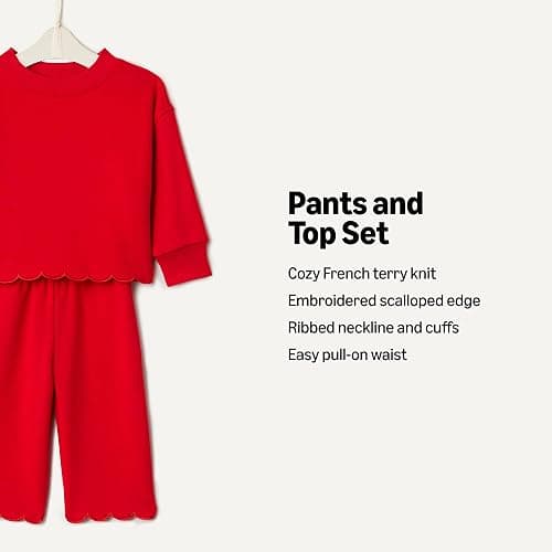 Amazon Essentials x Sofia Grainge Toddlers and Baby Girls' French Terry Pant and Top Set thumbnail 3